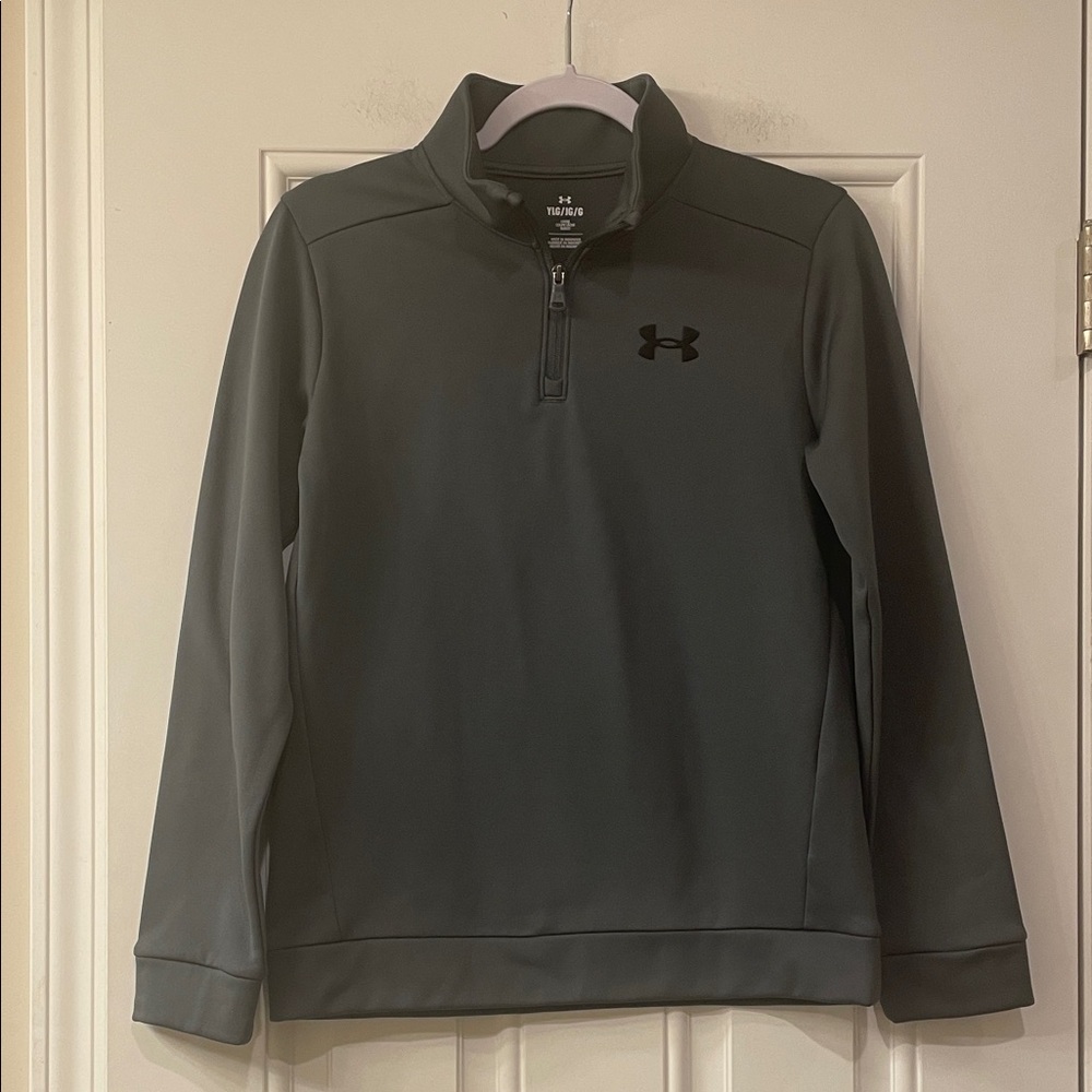 NWOT Under Armour Boys Dark Gray Zip-Up Pullover